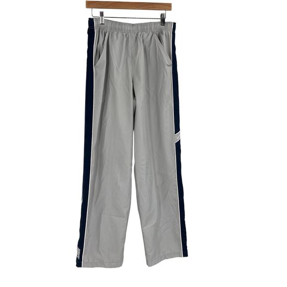 Nike Y2K Gray Navy Soft Satin Track Pants Men’s Medium Active Elastic Waist - Picture 1 of 12